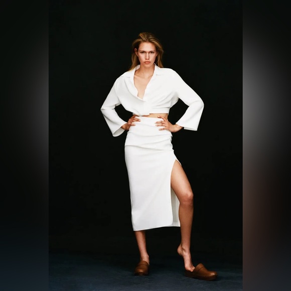 Zara cropped white shirt new with tags - Picture 4 of 4